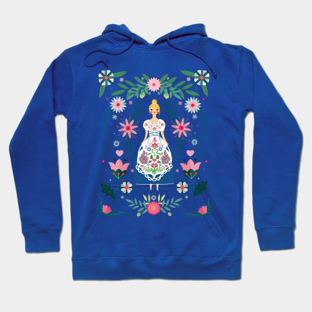 Fairy Tale Folk Art Garden Hoodie by LittleBunnySunshine